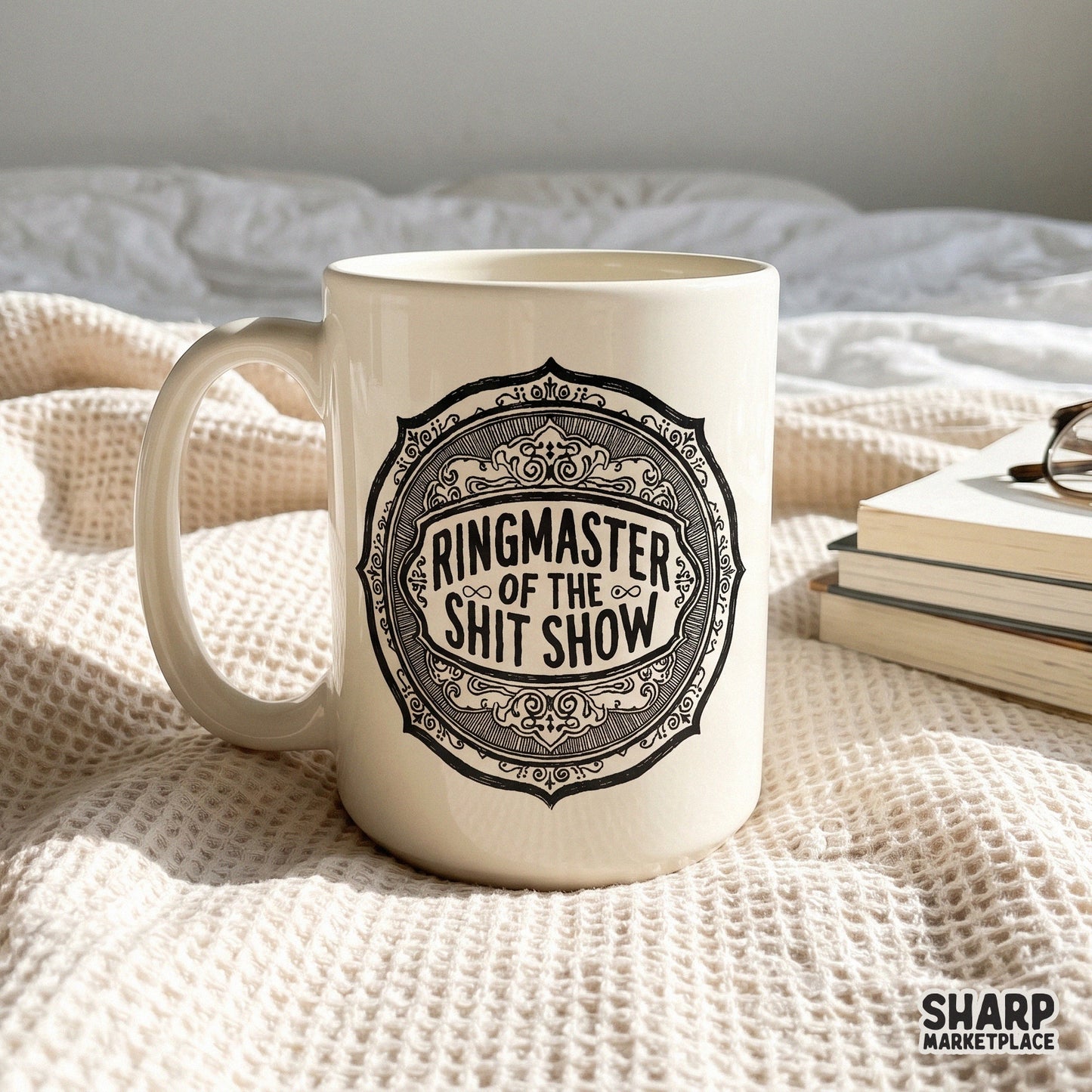 Retro ringmaster of the shit show design with sarcastic humor for mom shirts and sublimation printing designs