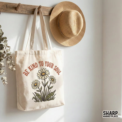 Be Kind To Your Soul PNG, Daisy Flower Digital Download - 300 DPI Design