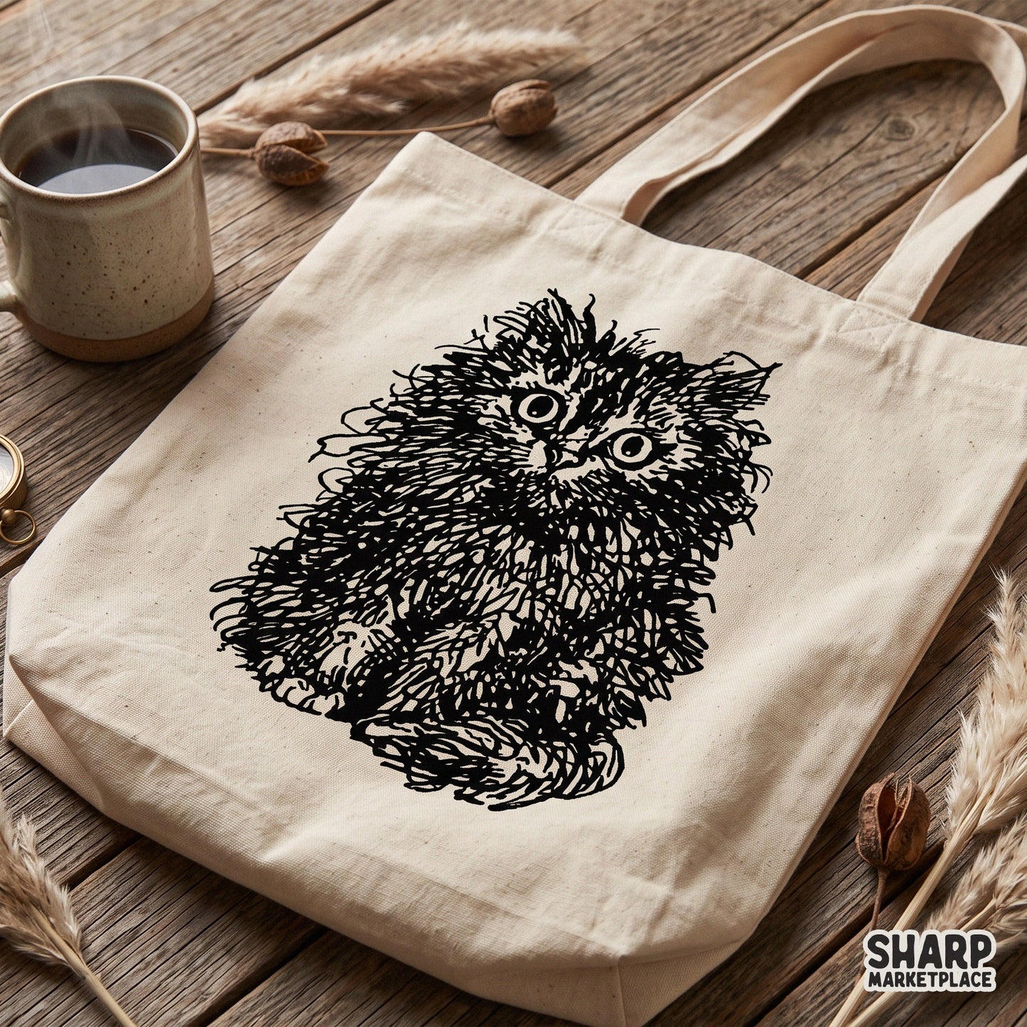 Funny frazzled feral cat illustration retro sarcastic animal meme sublimation png for shirts and stickers