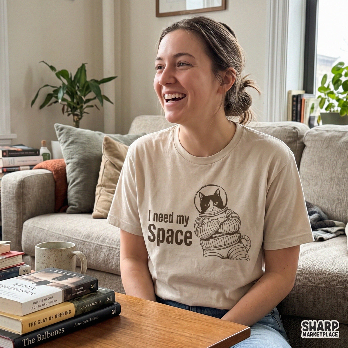 I Need My Space Trendy PNG Shirt PNG, Funny Astronaut Cat