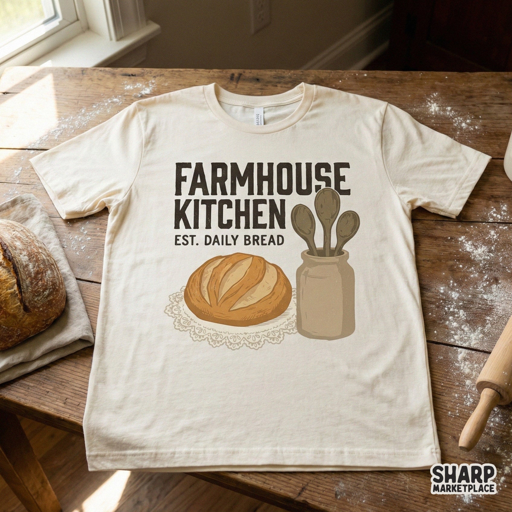 Farmhouse Kitchen PNG, Daily Bread Printable Design - 300 DPI Design for