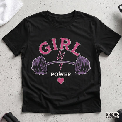 Girl Power PNG, Heavy Barbell Workout Shirt, Female