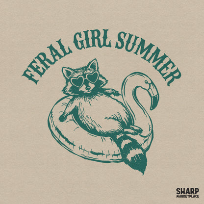Funny retro trash panda raccoon in a pink flamingo pool float summer png shirt design