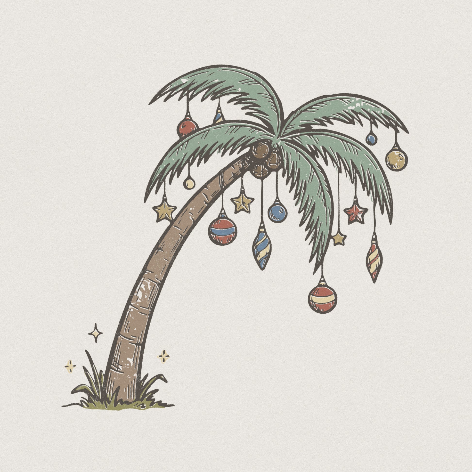 Christmas Palm Tree PNG, Tropical Holiday Clipart - 300 DPI Design for