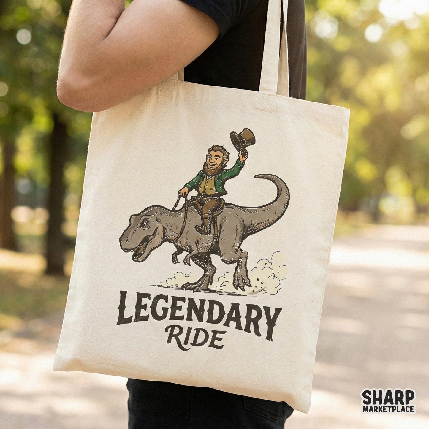 Legendary Ride PNG, Funny Leprechaun Dinosaur Shirt Design - 300 DPI