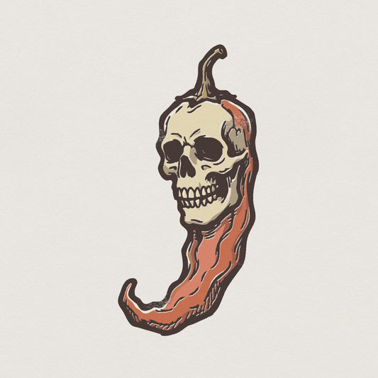 Skull Pepper PNG, Spicy Skull Digital Art - 300 DPI Design for T-Shirt