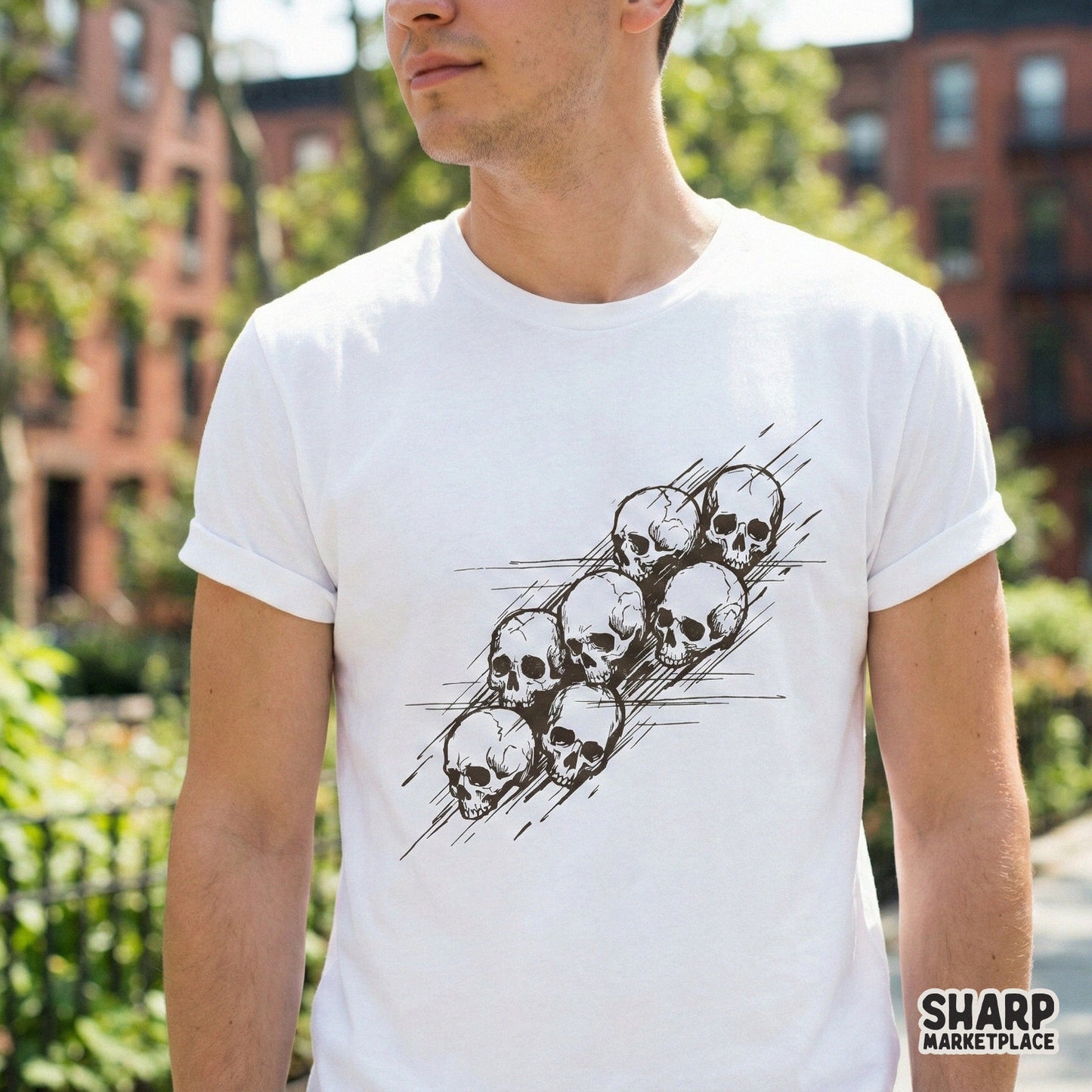 Skull PNG, Vintage Ink Drawing Digital Download - 300 DPI Design for