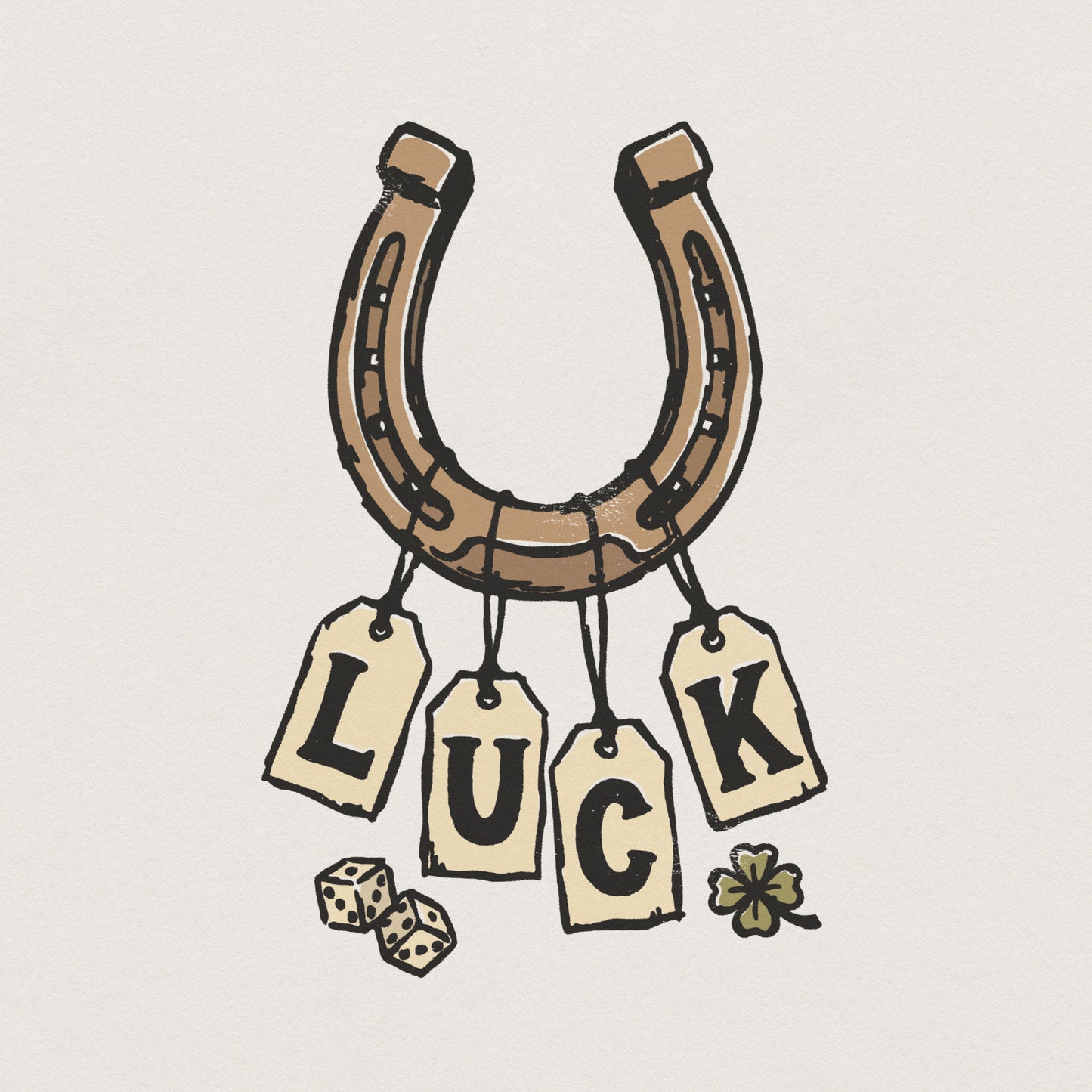 Luck Horseshoe PNG, Lucky Charm T-Shirt Design - 300 DPI Design for T-Shirt