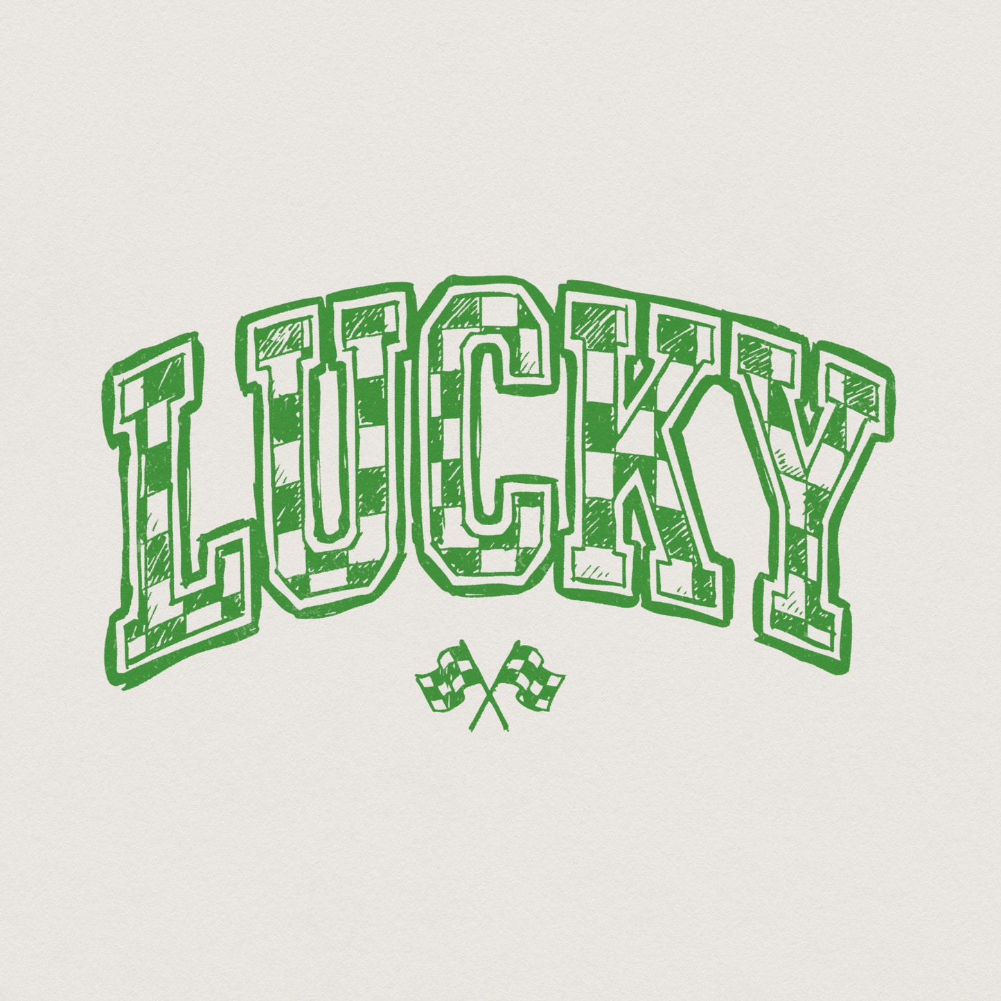 Lucky PNG, Retro Varsity Shirt Design - 300 DPI Design for T-Shirt