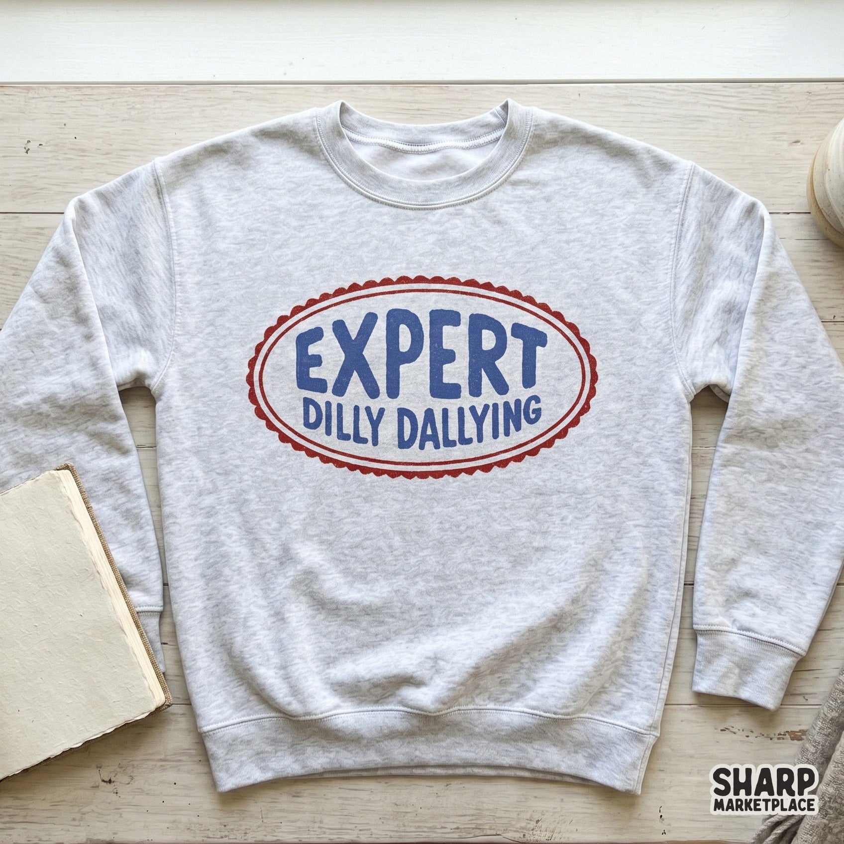 Expert Dilly Dallying sarcastic retro stamp PNG for funny stickers and trendy lazy day apparel sublimation design