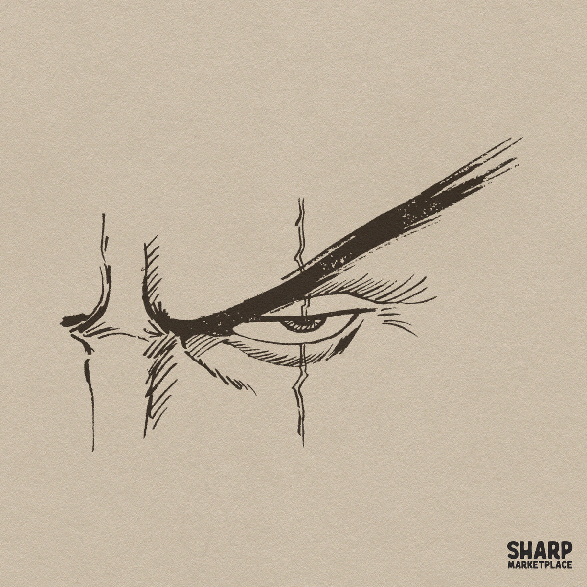 Intense Anime Scarred Eye Illustration For Manga Fans