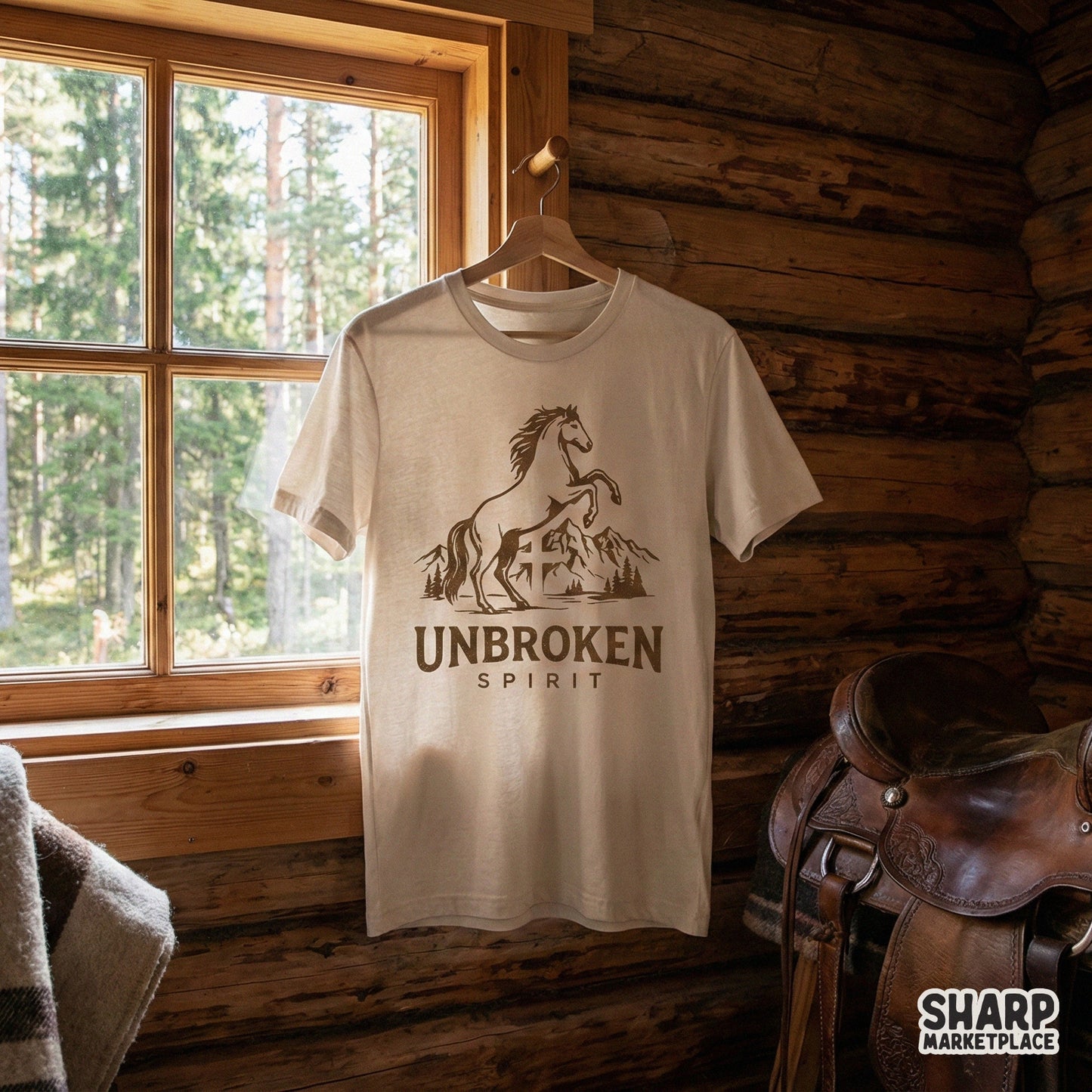Unbroken Spirit PNG, Western Horse Design - 300 DPI Design for T-Shirt
