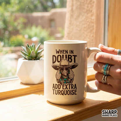 Detailed hand-drawn armadillo wearing western gear and turquoise beads, a versatile digital download for print-on-demand or DIY craft projects.