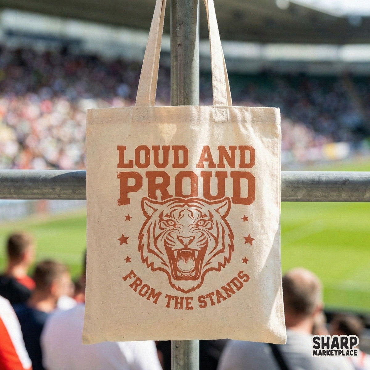 Collegiate style tiger mascot graphic with a weathered texture, ideal for creating custom fan shirts, stadium apparel, and sports team merchandise.