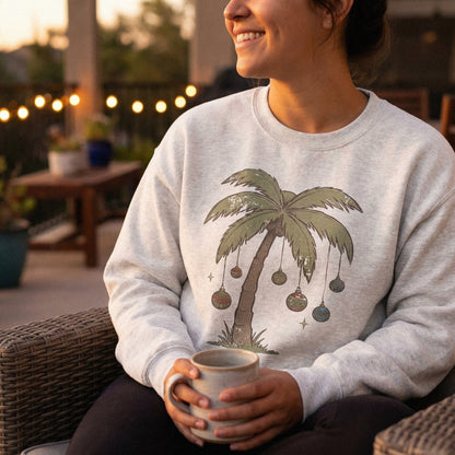 Palm Tree Christmas PNG, Holiday Beach Ornament Design - 300 DPI Design