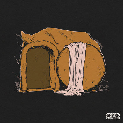 Dramatic Empty Tomb Line Art Easter PNG, Christian Risen