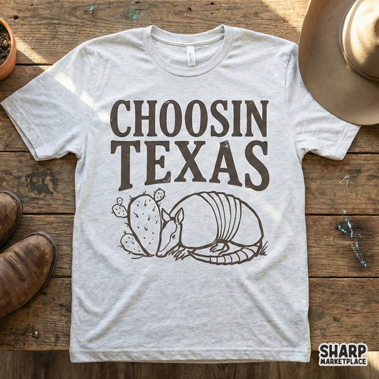Choosin Texas PNG Design, Vintage Armadillo Texas Graphic - 300 DPI