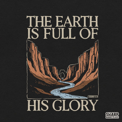 Western retro desert river landscape with Isaiah 6:3 Bible verse, Christian PNG sublimation design for apparel