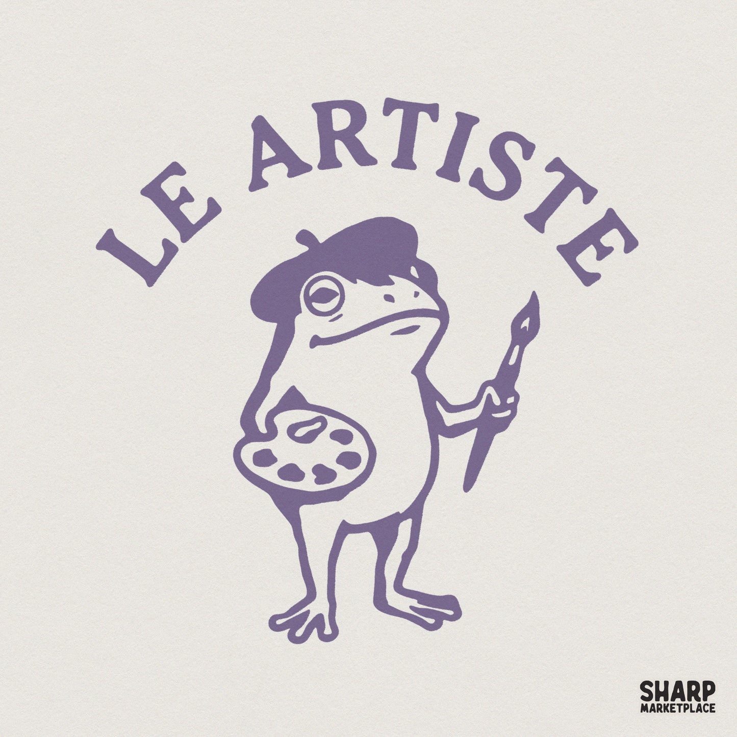 Le Artiste Frog PNG, Funny Artist Frog Digital Design - 300 DPI Design
