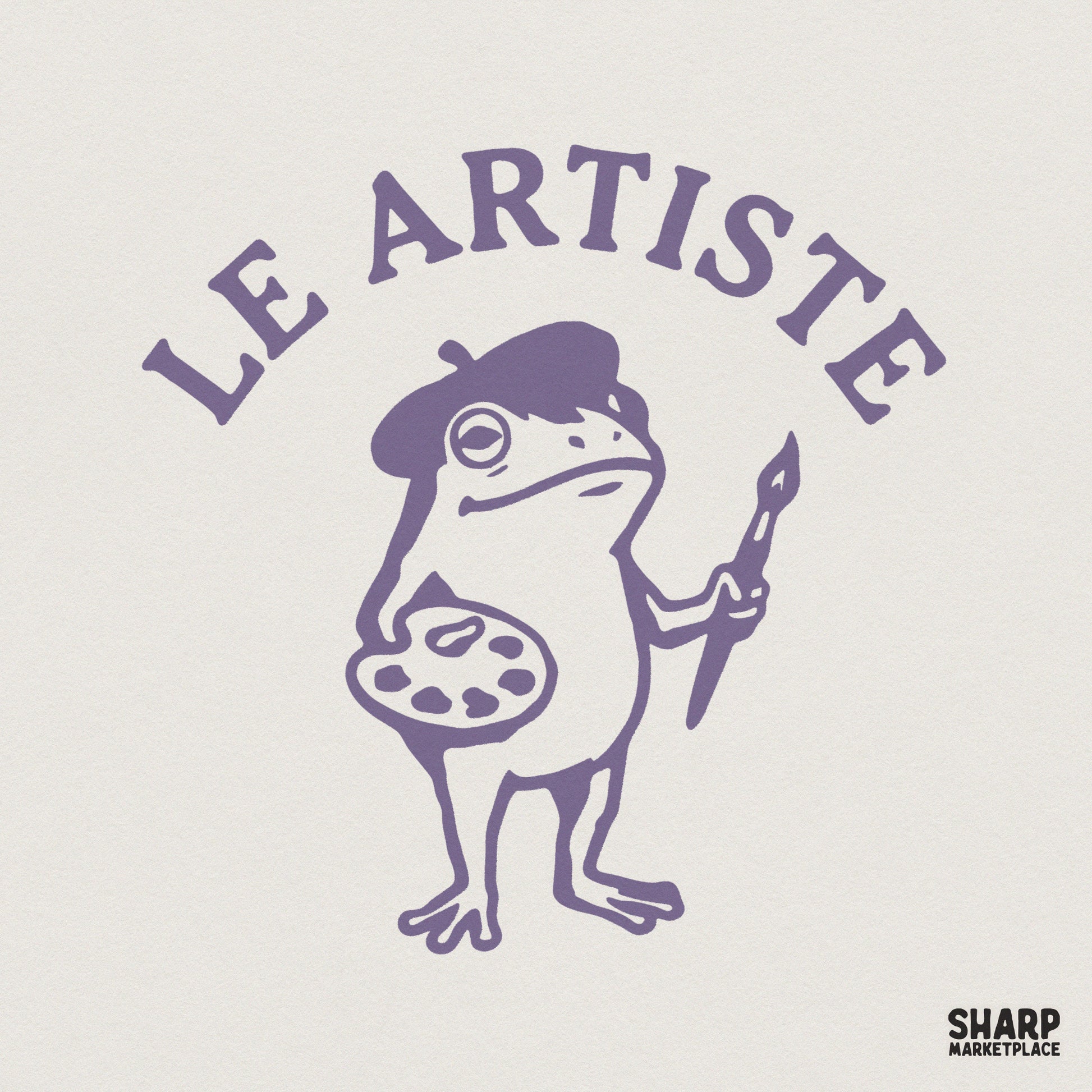 Le Artiste Frog PNG, Funny Artist Frog Digital Design - 300 DPI Design