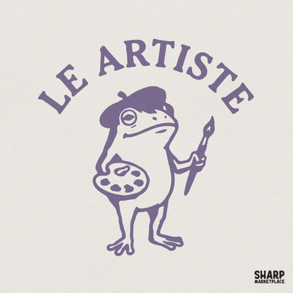 Le Artiste Frog PNG, Funny Artist Frog Digital Design - 300 DPI Design