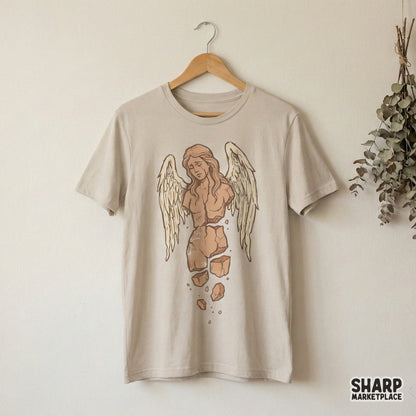 Broken Angel PNG, Fallen Angel Digital Art - 300 DPI Design for T-Shirt