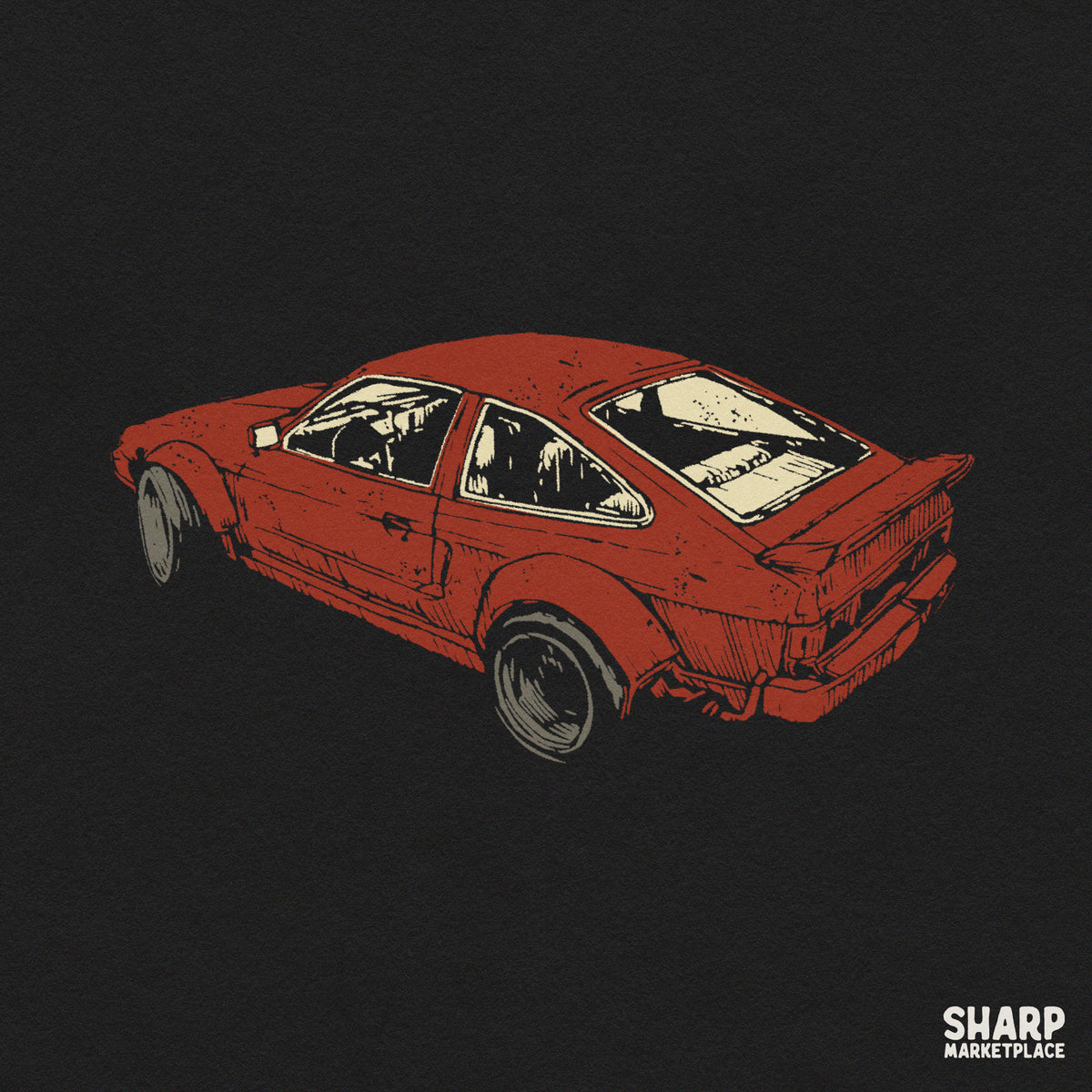 Flying Lime Green Drift Car Artwork, Trendy Shirt PNG