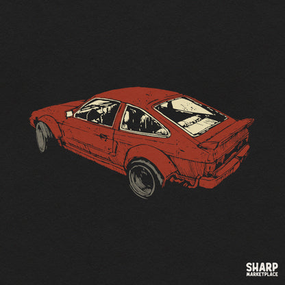 Flying Lime Green Drift Car Artwork, Trendy Shirt PNG