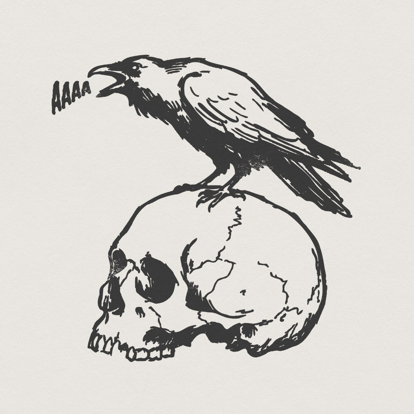 Aaaa Skull PNG, Raven On Skull PNG - 300 DPI Design for T-Shirt