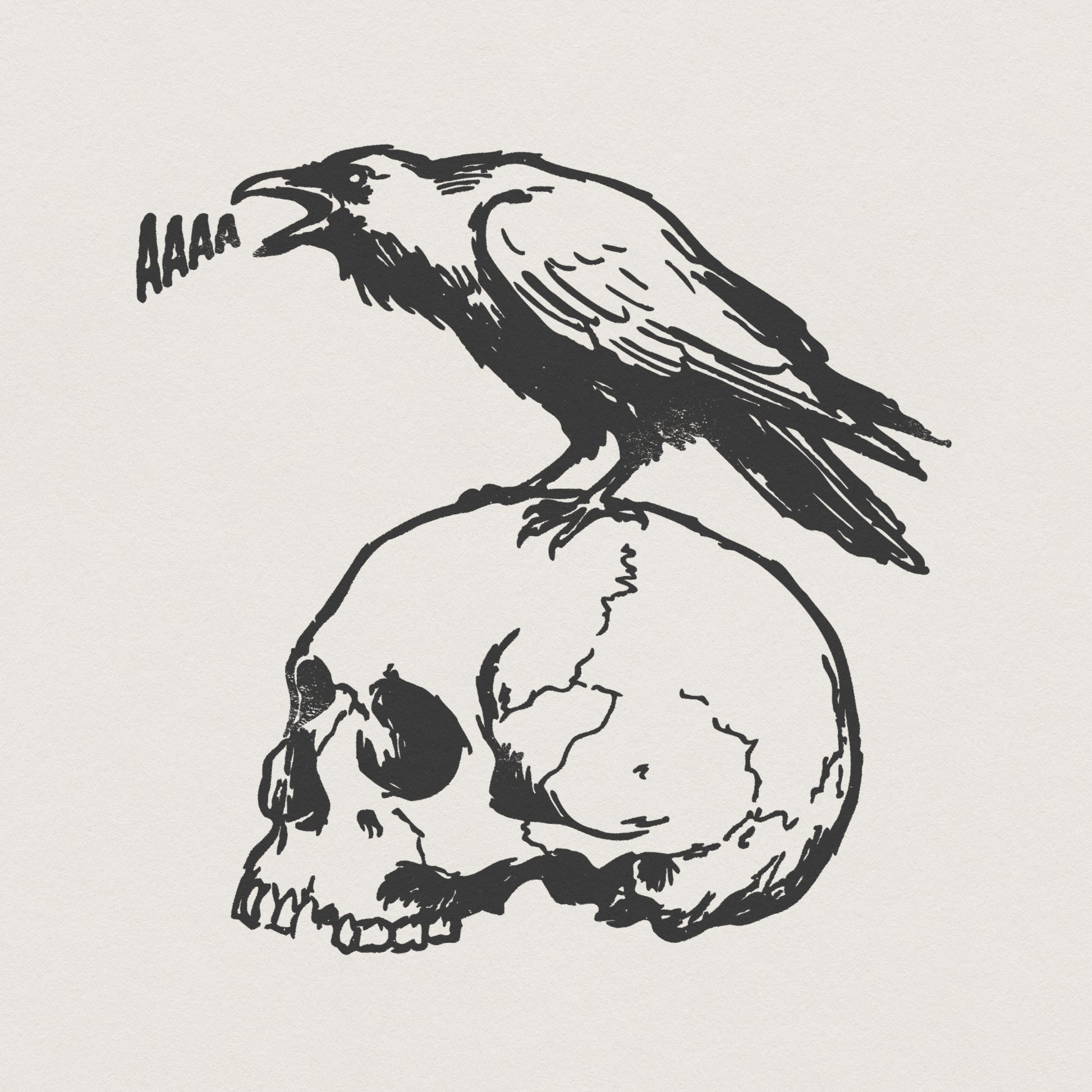 Aaaa Skull PNG, Raven On Skull PNG - 300 DPI Design for T-Shirt