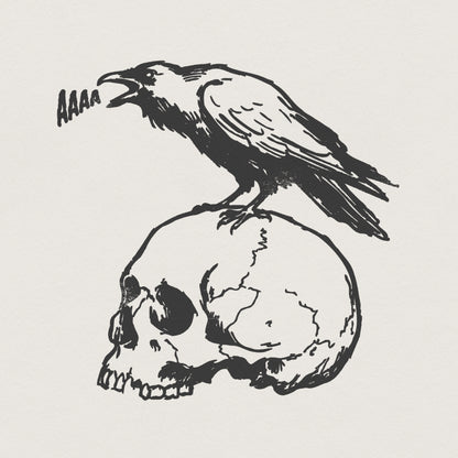 Aaaa Skull PNG, Raven On Skull PNG - 300 DPI Design for T-Shirt