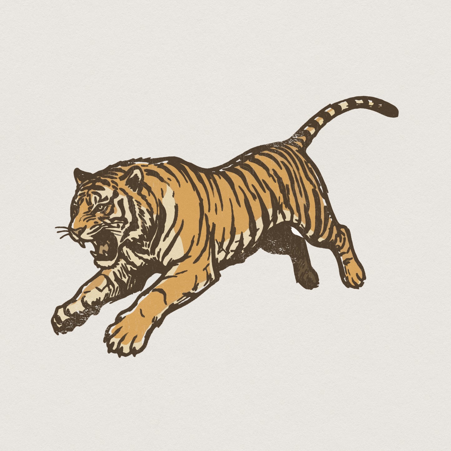 Vintage Tiger PNG, Wild Animal Print - 300 DPI Design for T-Shirt
