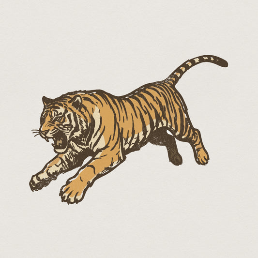 Vintage Tiger PNG, Wild Animal Print - 300 DPI Design for T-Shirt