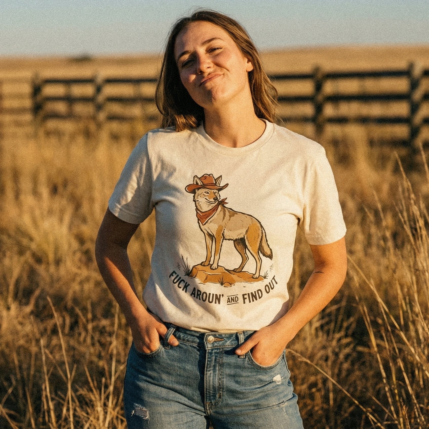 Fuck Aroun’ And Find Out PNG, Cowboy Coyote Shirt - 300 DPI Design for