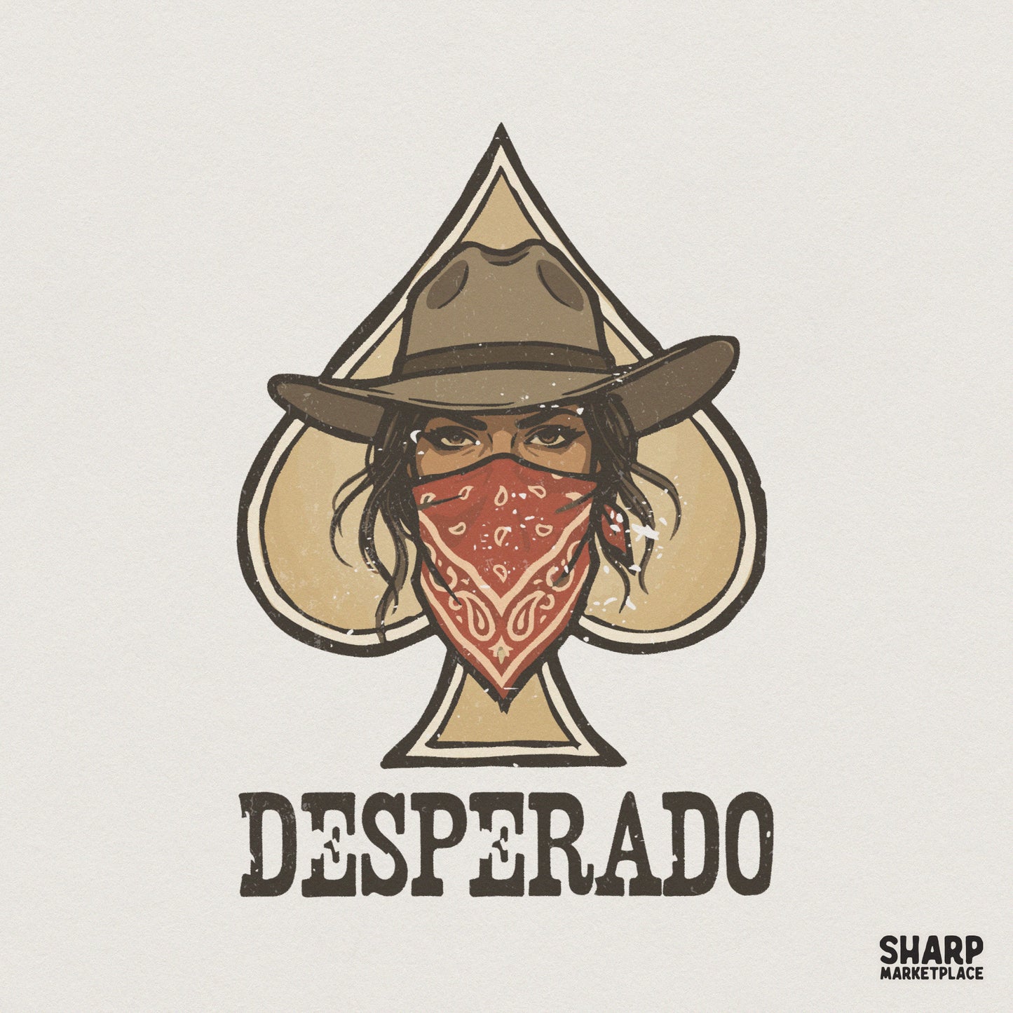 Desperado PNG, Outlaw Western T-Shirt Design - 300 DPI Design for T-Shirt