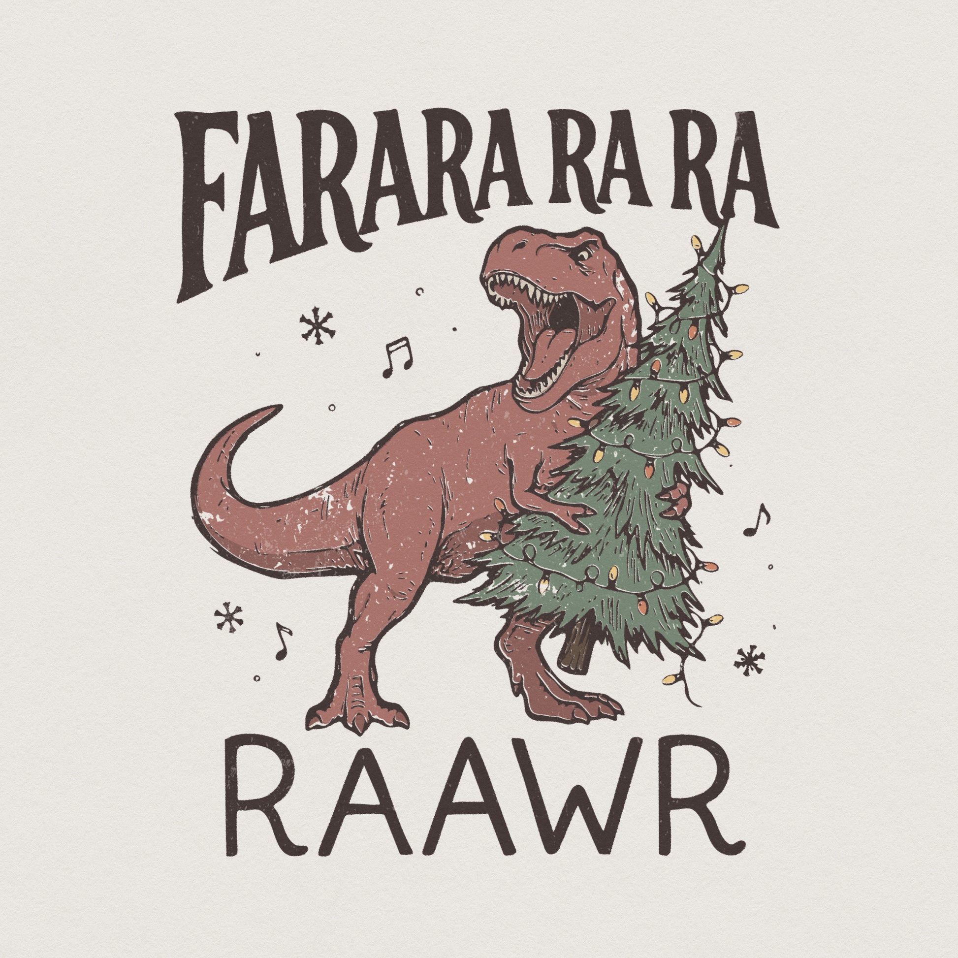 Farara Ra Ra Ra Raawr PNG, Funny Dinosaur Christmas Tree Shirt - 300 DPI