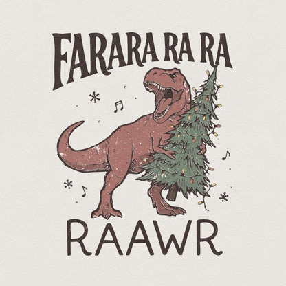 Farara Ra Ra Ra Raawr PNG, Funny Dinosaur Christmas Tree Shirt - 300 DPI