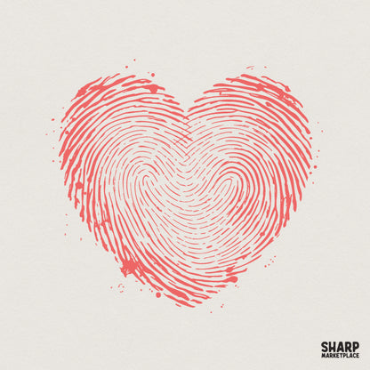 Heart Fingerprint PNG, Unique Love Digital Download Shirt Design - 300