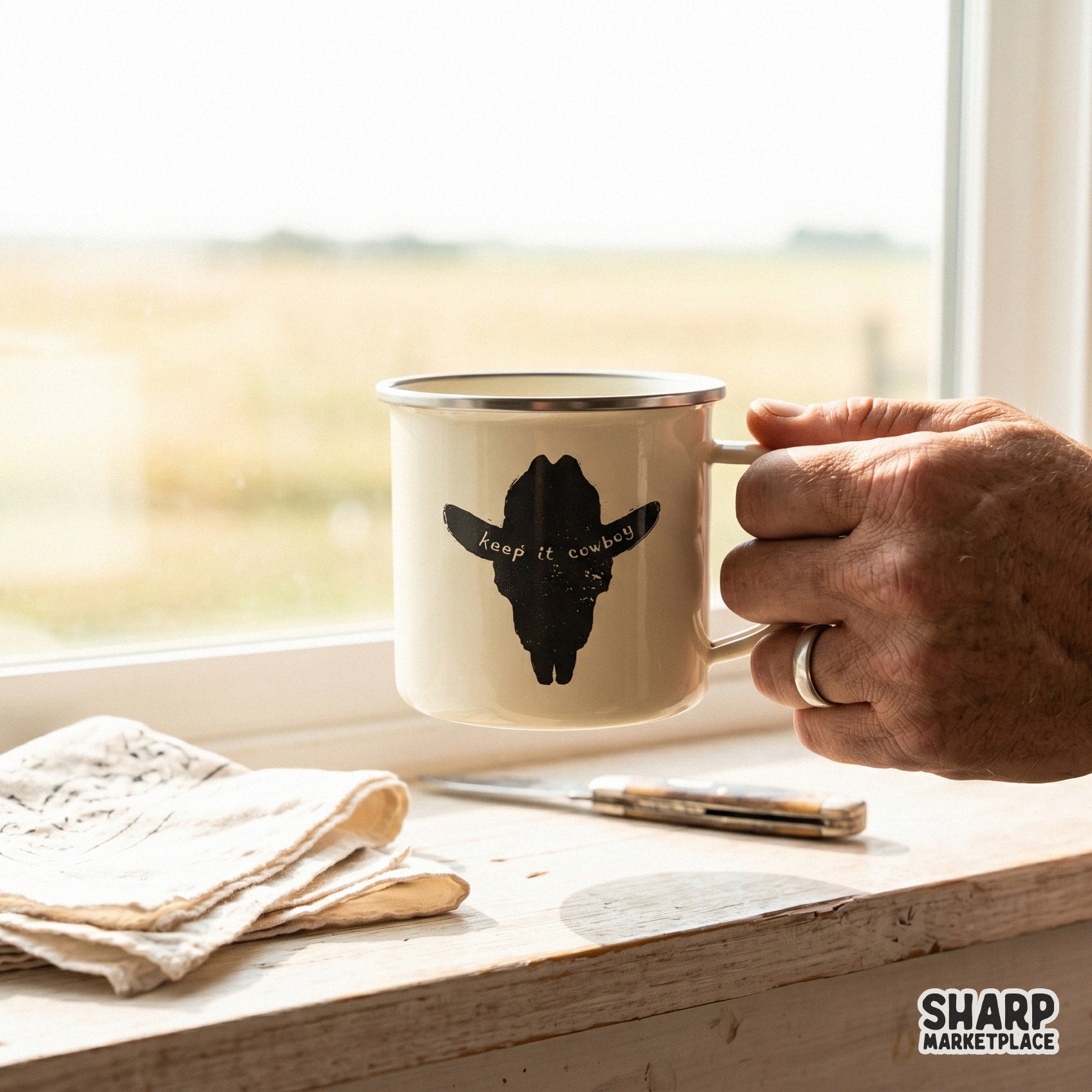 Monochrome steer skull shaped like a western hat with distressed details, suitable for dtf printing, stickers, and creative DIY projects.