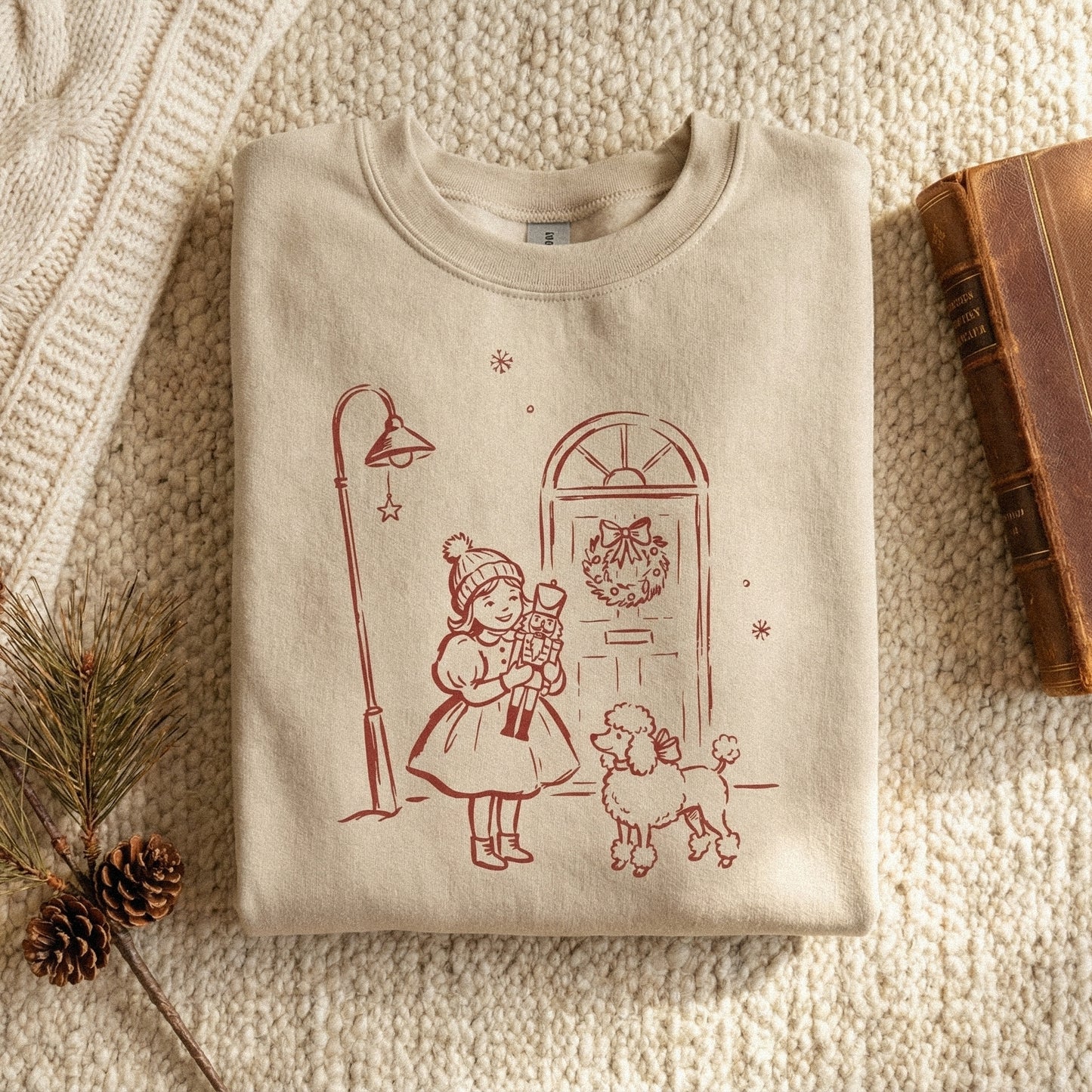 Nutcracker Christmas PNG, Girl With Poodle - 300 DPI Design for T-Shirt