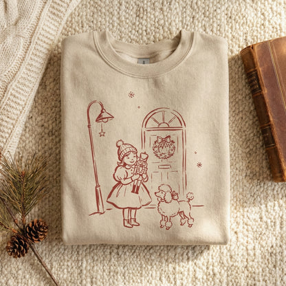 Nutcracker Christmas PNG, Girl With Poodle - 300 DPI Design for T-Shirt