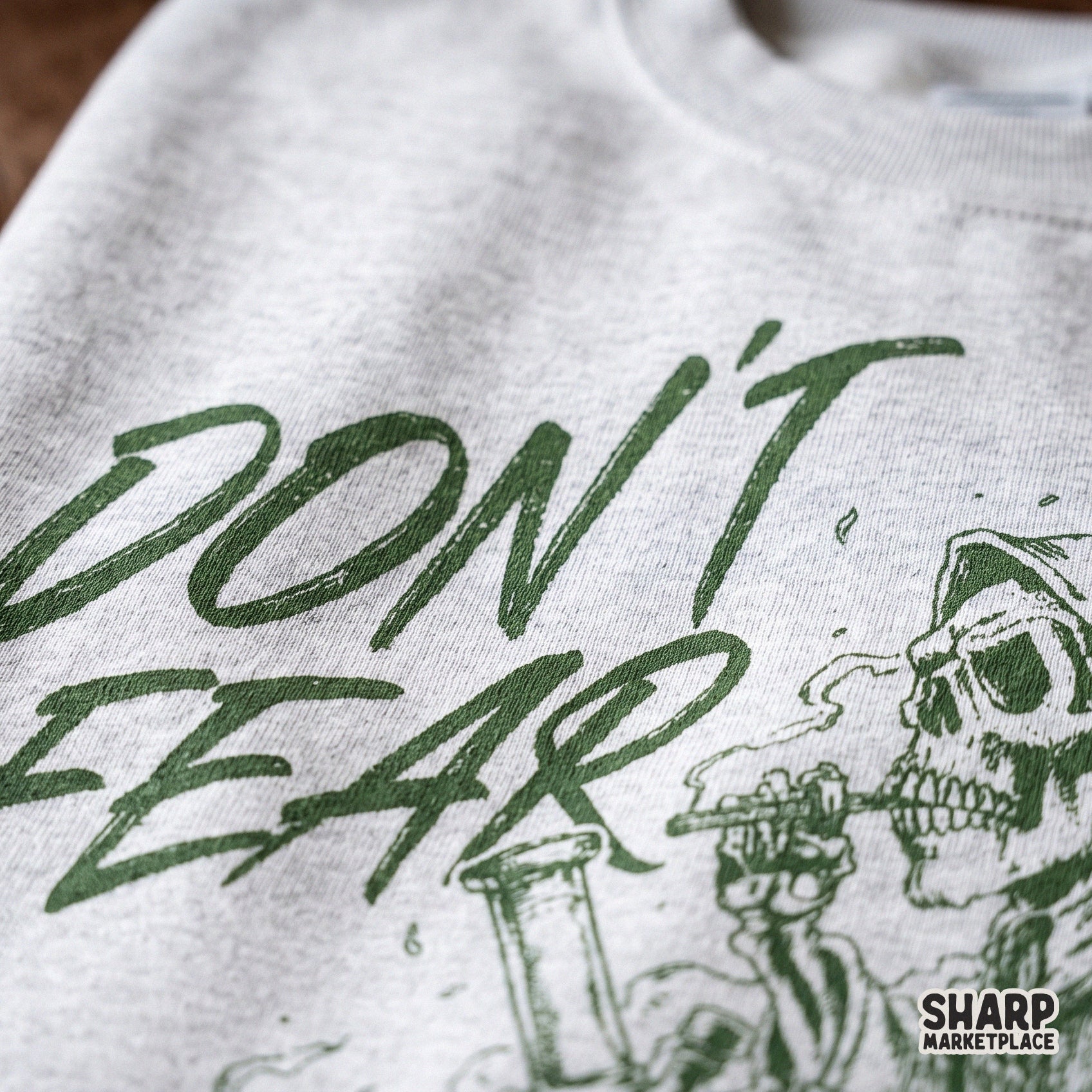 Green grim reaper smoking a bong on a sarcastic 420 PNG design for funny Halloween stoner shirts and weed aesthetic apparel