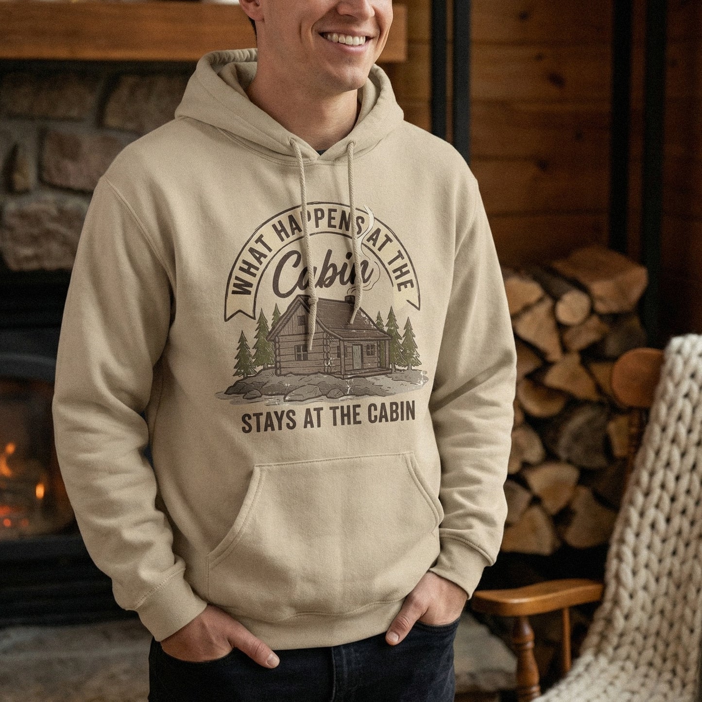 What Happens at the Cabin PNG, Stays at the Cabin - 300 DPI Design for