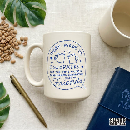 Digital sublimation design with a sarcastic coworker quote and whimsical bubble border, ideal for custom office-themed shirts or stickers.