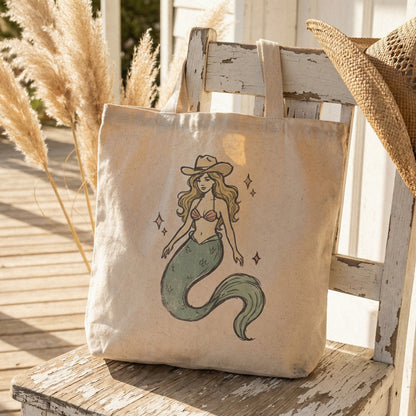 Cowgirl Mermaid PNG, Western Mermaid Clipart - 300 DPI Design for T-Shirt