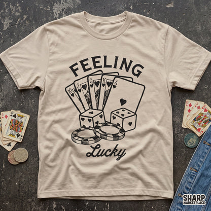 Feeling Lucky Sublimation PNG, Trendy Poker Cards Shirt