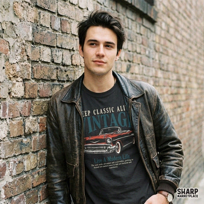 Vintage retro car graphic PNG design with classic auto adventure quote for t-shirts and print-on-demand products