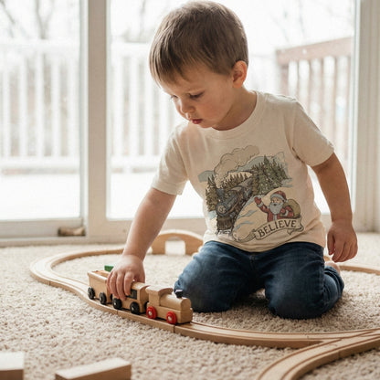 Believe Christmas Santa Train PNG, Vintage Winter Holiday Art - 300 DPI