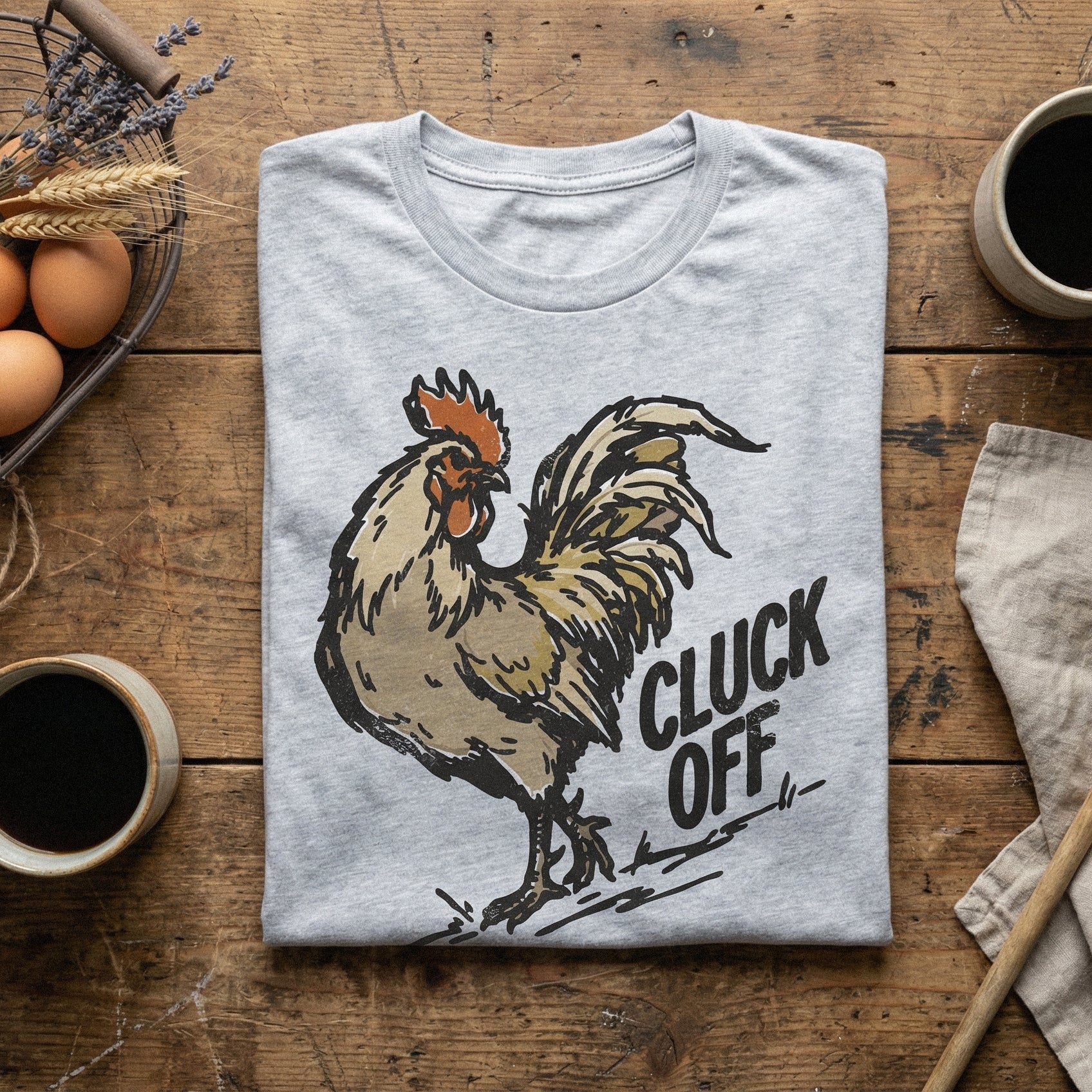 Cluck Off PNG, Funny Rooster Digital Download - 300 DPI Design for T-Shirt
