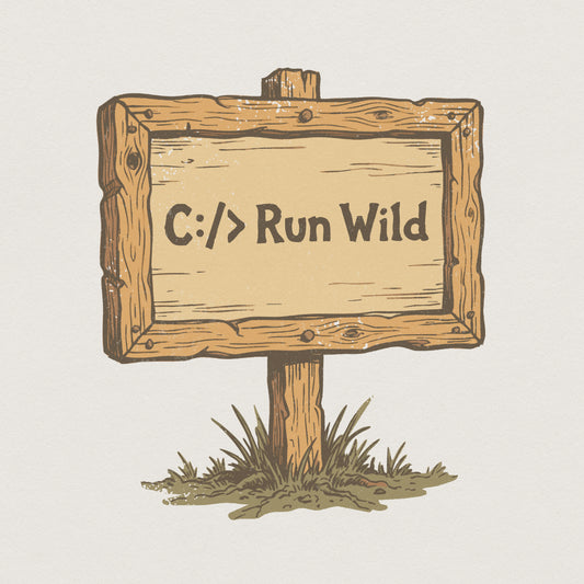 C:/ Run Wild PNG, Funny Computer Shirt - 300 DPI Design for T-Shirt